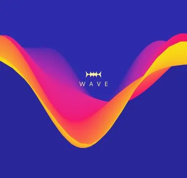 3D wavy background with dynamic effect. Abstract vector illustration. Stock Illustration