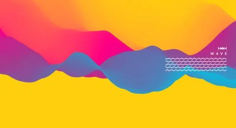 3D wavy background with dynamic effect. Abstract vector illustration. Illustrazione stock