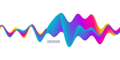 3D wavy background with dynamic effect. Abstract vector illustration. Stock Illustration