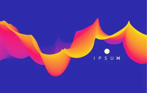 3D wavy background with dynamic effect. Abstract vector illustration. Illustrazione stock