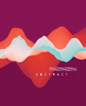 3D wavy background with dynamic effect. Abstract vector illustration. Stock Illustration