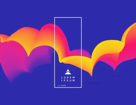 3D wavy background with dynamic effect. Abstract vector illustration for flye イラスト素材