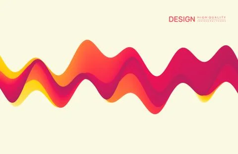 3D wavy background with dynamic effect. Abstract vector illustration for flye Illustrazione stock