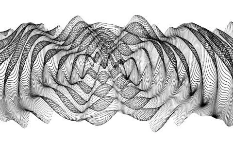 3D wavy background with ripple effect. Vector illustration with particle. Stock Illustration