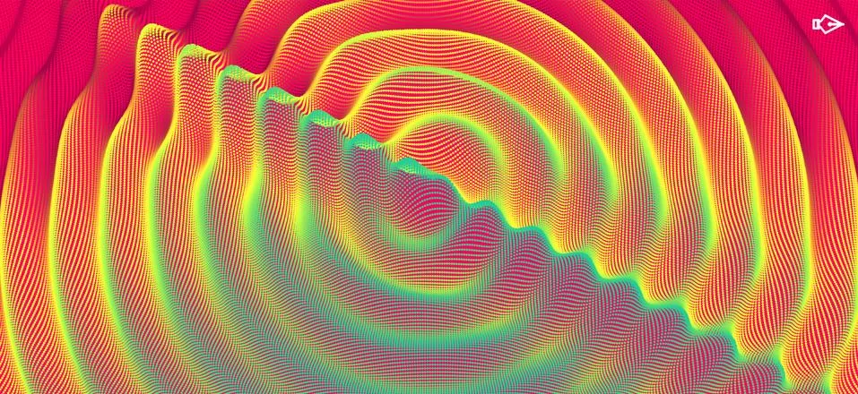 3D wavy background with ripple effect. Vector illustration with particle. 3D  Stock Illustration