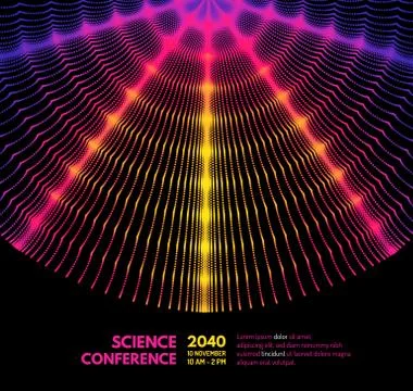 3D wavy background with ripple effect. Grid surface for design. Business even Stock Illustration