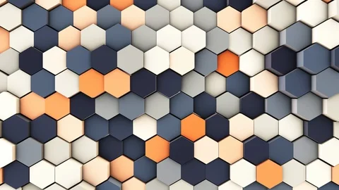 3d wavy hexagons pipes Stock Footage 93524083