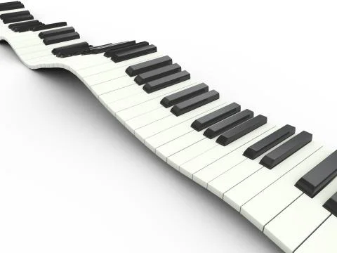 3d wavy keyboard Stock Illustration