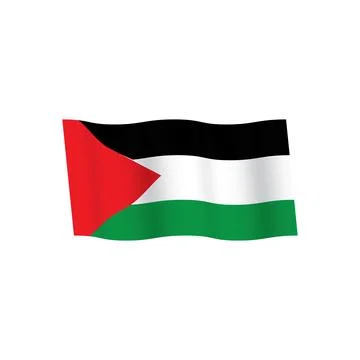 3D wavy Palestine flag vector Stock Illustration