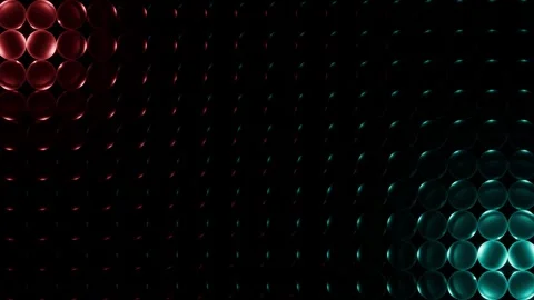 3D Wavy Sphere Surface Background with Scanning Red and Cyan Neon Lights Vidéo 334529119