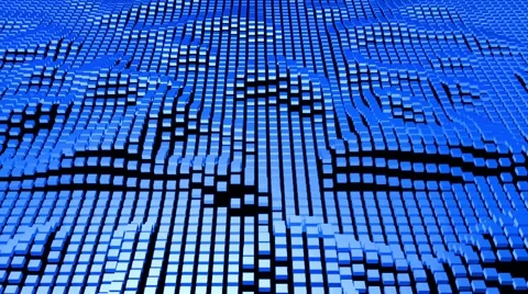 3d  Wavy Squares Surface  Stock Footage 62967403