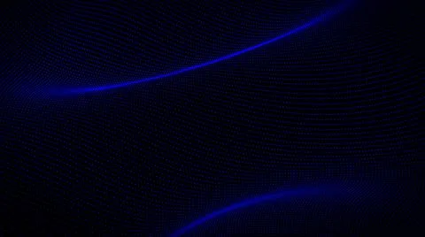 3d wavy technology abstract background. Digital blue neon line dots and Illustrazione stock