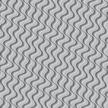 3d wavy vertical stripes seamless pattern. Vector illustration. Stock Illustration