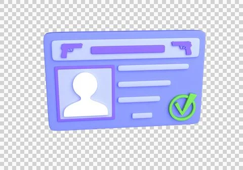 3d weapon license icon. 3d rendering Stock Illustration
