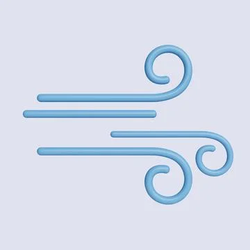 3d weather wind. icon isolated on gray background. 3d rendering illustration Stock Illustration