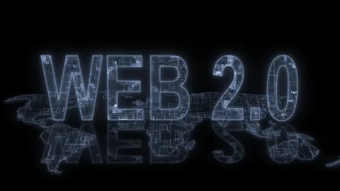 3d web 2.0 text technology earth map animation Stock Footage 260528483