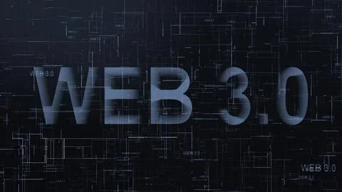 3d Web 3.0 text technology data line 스톡 일러스트