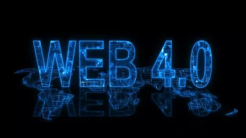 3d web 4.0 text technology earth map blue glow イラスト素材
