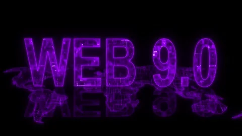 3d web 9.0 text technology earth map animation purple glow Stock Footage 260443139