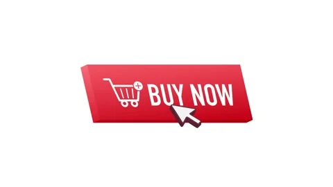 3d web banner with red buy now button on red background. Web banner 4k Stock Footage 197024434