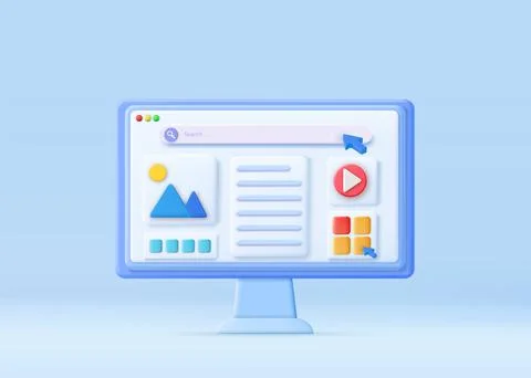 3d Web development, application design, Stock Illustration