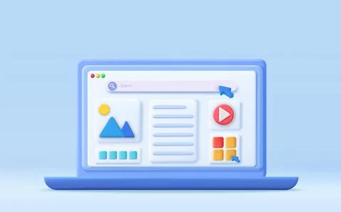 3d Web development, application design, Stock Illustration