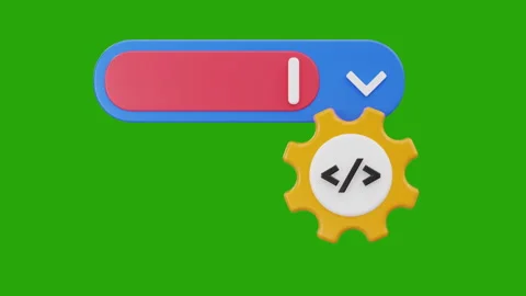 3D Web Development Code Icon Animation | Color Key Effect Stock Footage 311601679