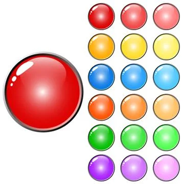 3D web glossy colored buttons Stock Illustration