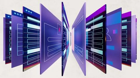 3d web pages and user interfaces. 3d illustration for business or develop Illustrazione stock