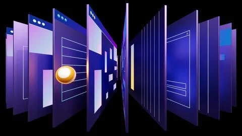 3d web pages and user interfaces. 3d illustration for business or develop Stock Illustration