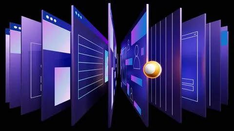 3d web pages and user interfaces. 3d illustration for business or develop Stock Illustration