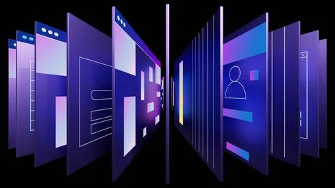 3d web pages and user interfaces. 3d illustration for business or develop Stock Illustration