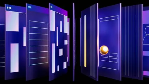 3d web pages and user interfaces. 3d illustration for business or develop Stock Illustration