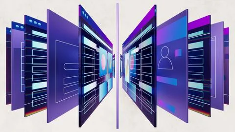 3d web pages and user interfaces. 3d illustration for business or develop Stock Illustration