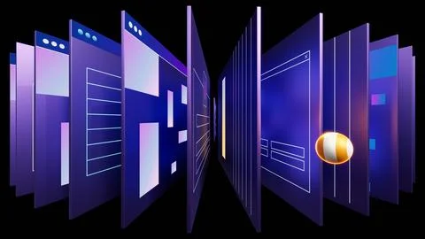 3d web pages and user interfaces. 3d illustration for business or develop Stock Illustration