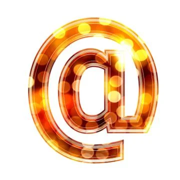 3d web sign with glowing lights texture - arobas Stock Illustration