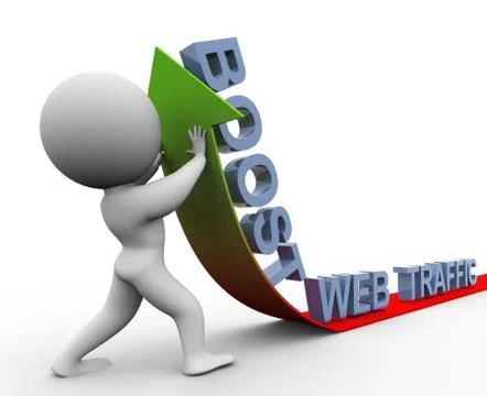 3d web traffic boost Stock Illustration
