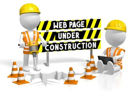 3D webpage under construction Stock Illustration