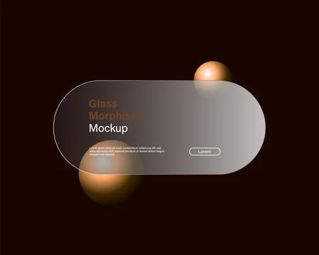 3d website interface glass morphism presentation mockup design Stock Illustration