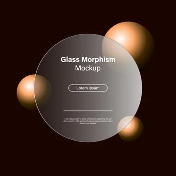 3d website interface glass morphism effect presentation mockup vector Stock Illustration