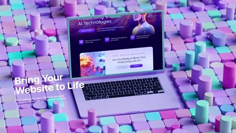 3D Website Mockup Promo Stock After Effects