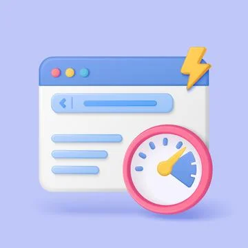3D Website Speed Optimization Performance Concept Art 스톡 일러스트