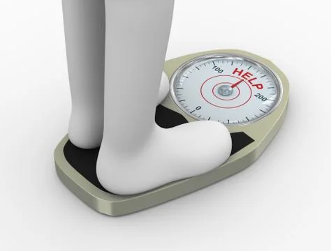 3d weight  scale with help word Stock Illustration