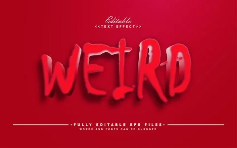 3d weird red chilly style  text effect Illustrazione stock