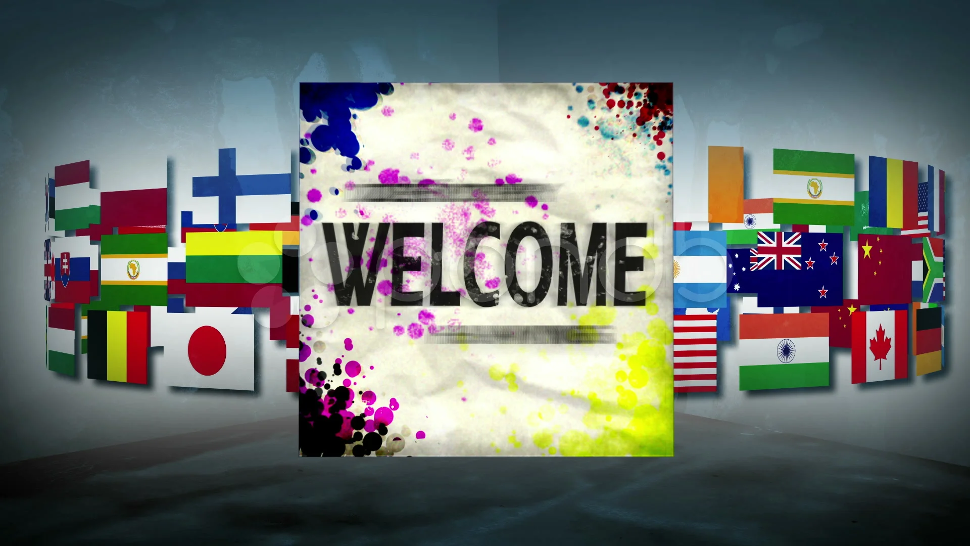 3D Welcome-Animation in different langua... | Stock Video | Pond5