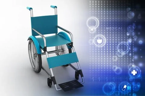 3d Wheel chair Illustrazione stock