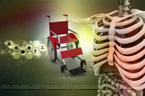 3d Wheel chair Stock Illustration