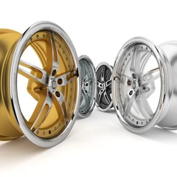 3d wheel collection. Stock Illustration