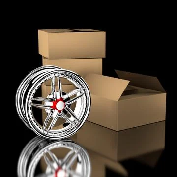 3d wheel. Illustrazione stock