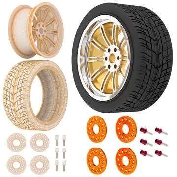 3d wheel. Stock Illustration